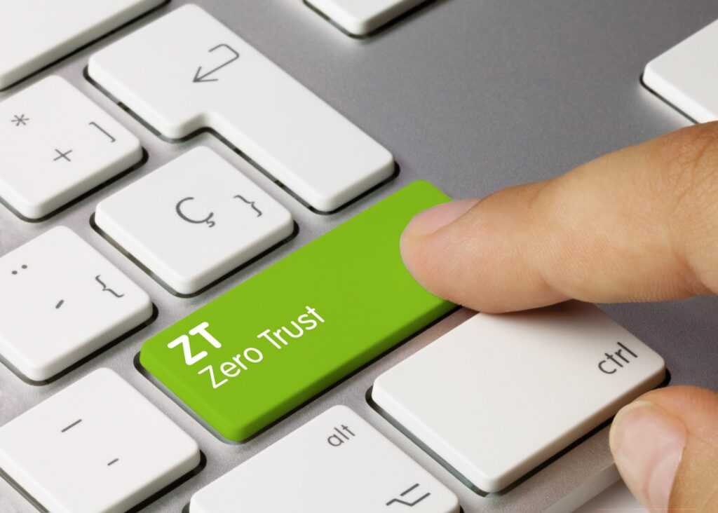 Zero Trust Green Button on Keyboard 