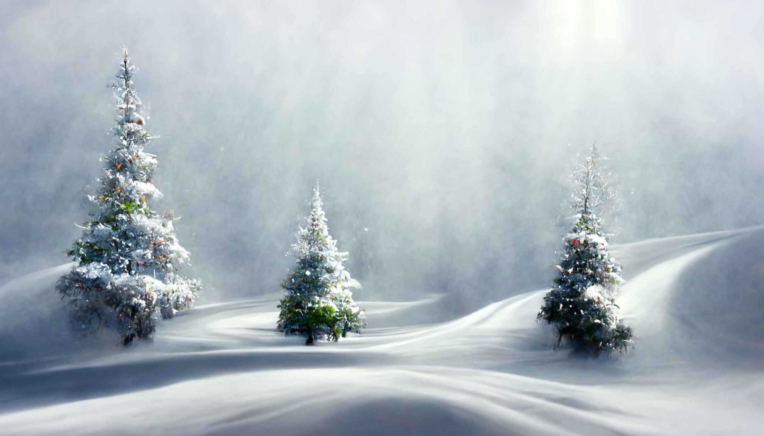 Winter Landscape With Snow Covered Trees
