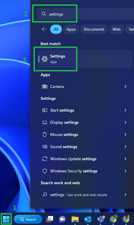Windows Settings Screenshot