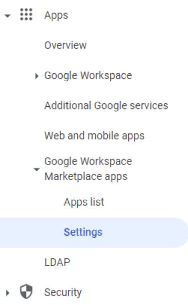 Google Workspace - Don't allow users to install and run apps from marketplace