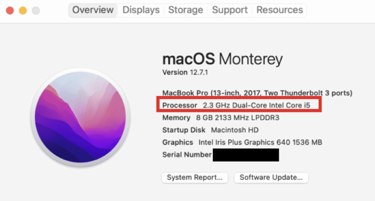 About This Mac Processor Screenshot - Checking for GoFetch Vulnerability
