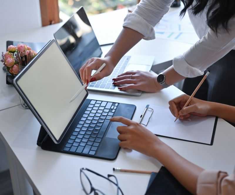 Business Professional Working On Laptops