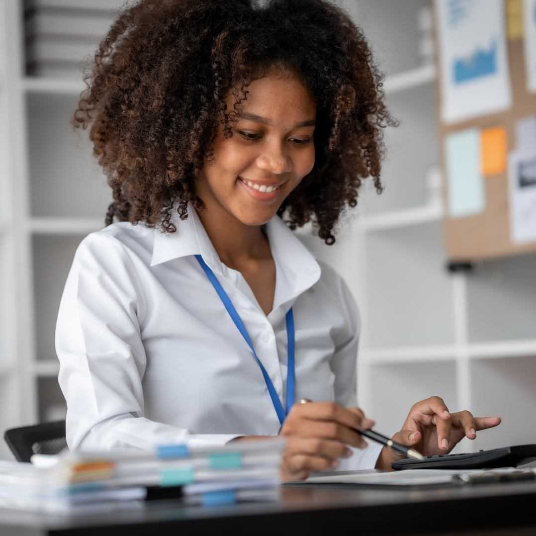  Young Woman Working at Desk