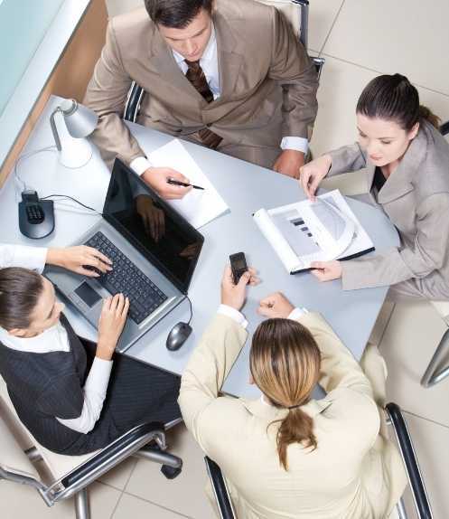 Overhead View of Business Meeting