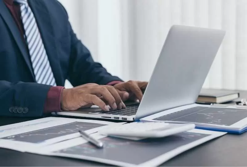 Person Working On A Laptop