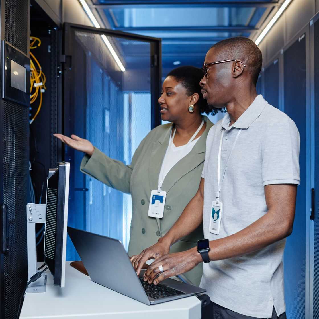 IT Professionals Monitoring Server Network Systems